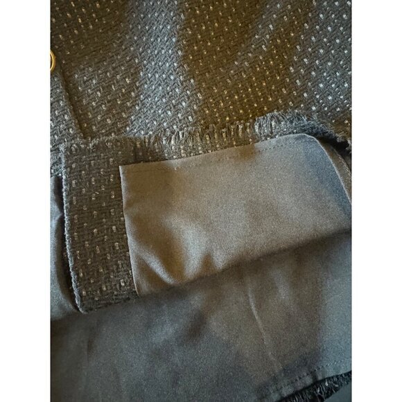 L Academie Skirt Women Large Black Tweed Fringe Hem A Line The Marla Mini NWT - Picture 8 of 10